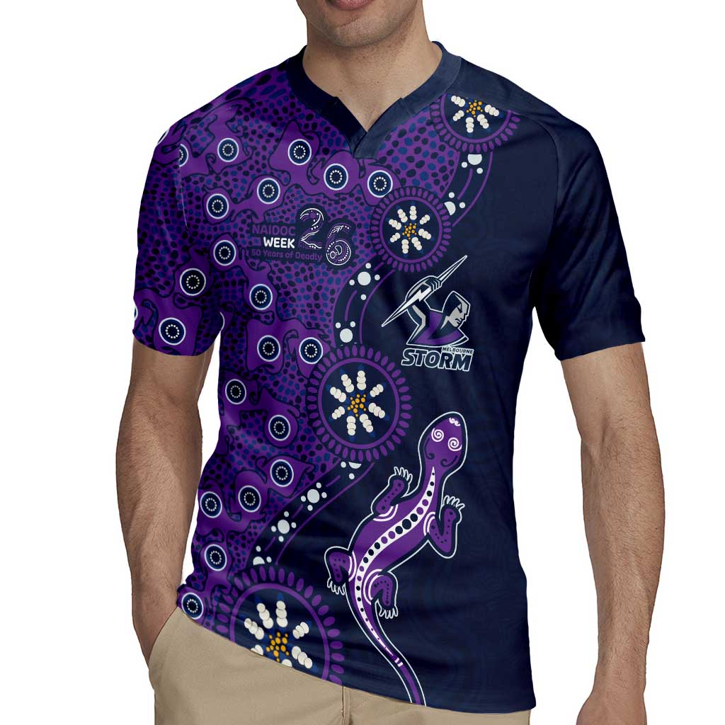 Melbourne Storm NAIDOC Week 2026 Rugby Jersey Aboriginal Lizard Dot Painting - 50 Years of Deadly
