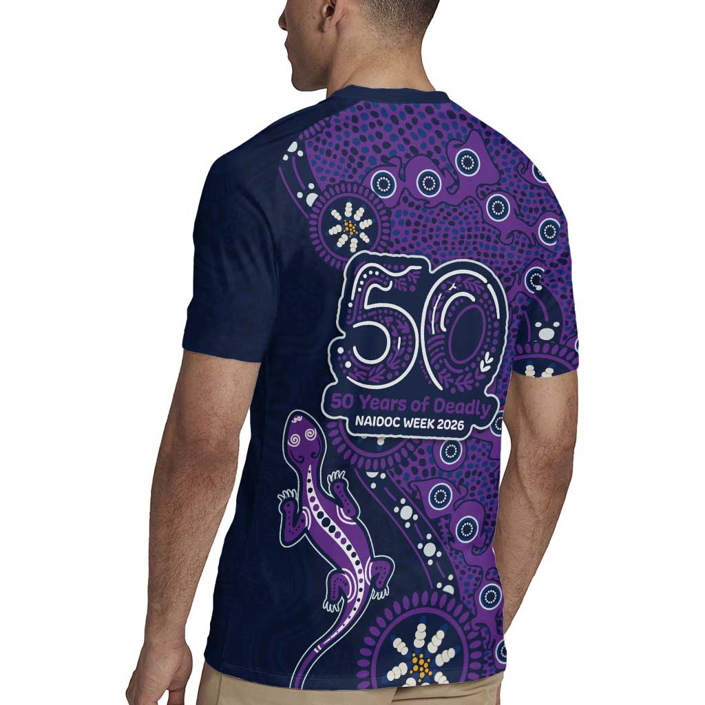 Melbourne Storm NAIDOC Week 2026 Rugby Jersey Aboriginal Lizard Dot Painting - 50 Years of Deadly