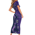 Melbourne Storm NAIDOC Week 2026 Short Sleeve Bodycon Dress Aboriginal Lizard Dot Painting - 50 Years of Deadly