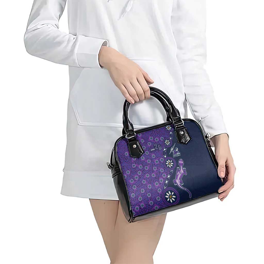 Melbourne Storm NAIDOC Week 2026 Shoulder Handbag Aboriginal Lizard Dot Painting - 50 Years of Deadly