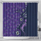 Melbourne Storm NAIDOC Week 2026 Shower Curtain Aboriginal Lizard Dot Painting - 50 Years of Deadly
