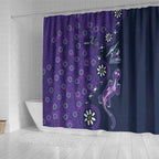 Melbourne Storm NAIDOC Week 2026 Shower Curtain Aboriginal Lizard Dot Painting - 50 Years of Deadly