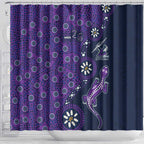 Melbourne Storm NAIDOC Week 2026 Shower Curtain Aboriginal Lizard Dot Painting - 50 Years of Deadly