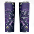 Melbourne Storm NAIDOC Week 2026 Skinny Tumbler Aboriginal Lizard Dot Painting - 50 Years of Deadly