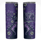 Melbourne Storm NAIDOC Week 2026 Skinny Tumbler Aboriginal Lizard Dot Painting - 50 Years of Deadly