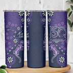 Melbourne Storm NAIDOC Week 2026 Skinny Tumbler Aboriginal Lizard Dot Painting - 50 Years of Deadly