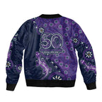 Melbourne Storm NAIDOC Week 2026 Sleeve Zip Bomber Jacket Aboriginal Lizard Dot Painting - 50 Years of Deadly