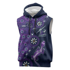 Melbourne Storm NAIDOC Week 2026 Sleeveless Hoodie Aboriginal Lizard Dot Painting - 50 Years of Deadly