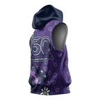 Melbourne Storm NAIDOC Week 2026 Sleeveless Hoodie Aboriginal Lizard Dot Painting - 50 Years of Deadly