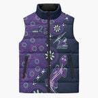 Melbourne Storm NAIDOC Week 2026 Sleeveless Puffer Jacket Aboriginal Lizard Dot Painting - 50 Years of Deadly