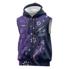 Melbourne Storm NAIDOC Week 2026 Sleeveless Zip Hoodie Aboriginal Lizard Dot Painting - 50 Years of Deadly