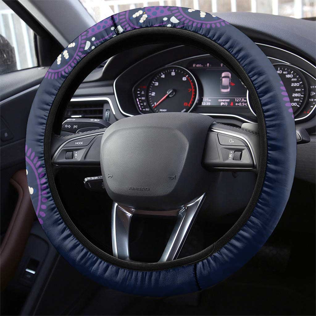 Melbourne Storm NAIDOC Week 2026 Steering Wheel Cover Aboriginal Lizard Dot Painting - 50 Years of Deadly