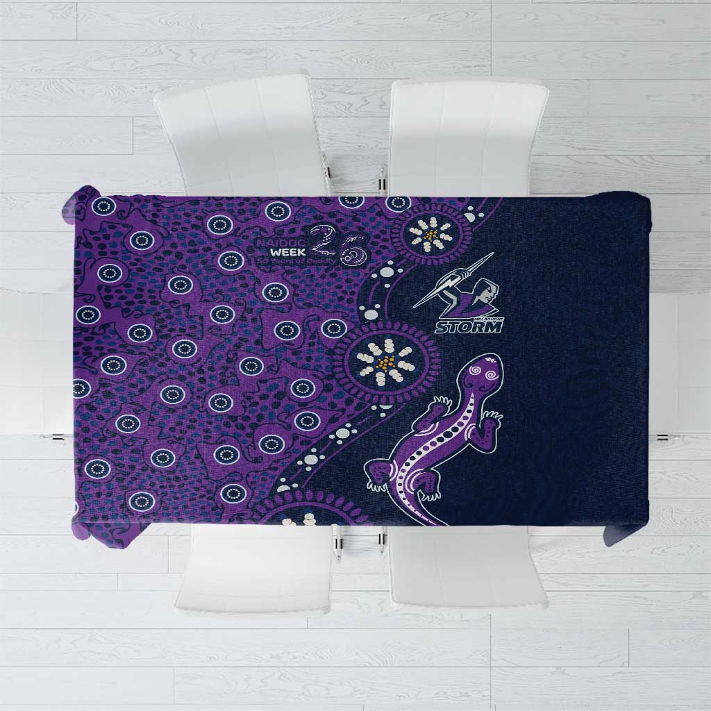 Melbourne Storm NAIDOC Week 2026 Tablecloth Aboriginal Lizard Dot Painting - 50 Years of Deadly