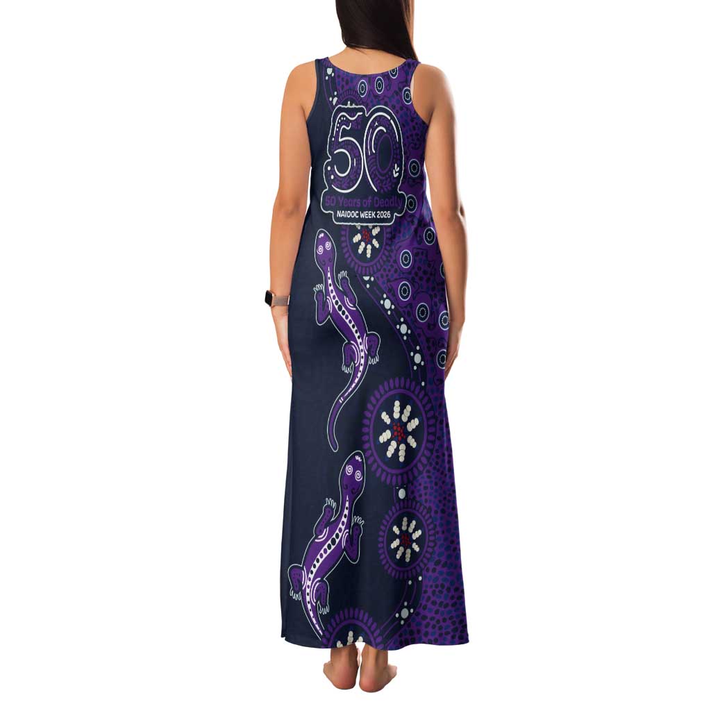 Melbourne Storm NAIDOC Week 2026 Tank Maxi Dress Aboriginal Lizard Dot Painting - 50 Years of Deadly