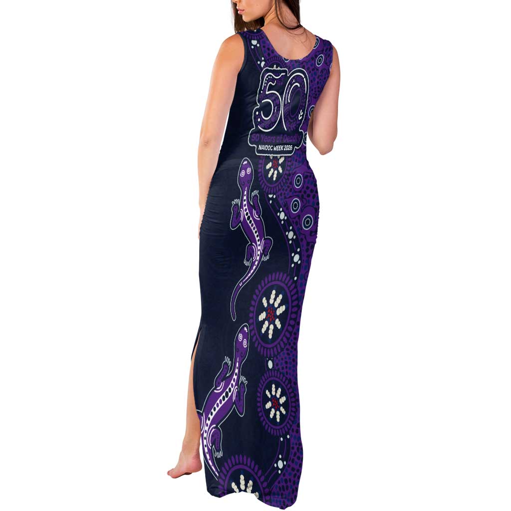 Melbourne Storm NAIDOC Week 2026 Tank Maxi Dress Aboriginal Lizard Dot Painting - 50 Years of Deadly