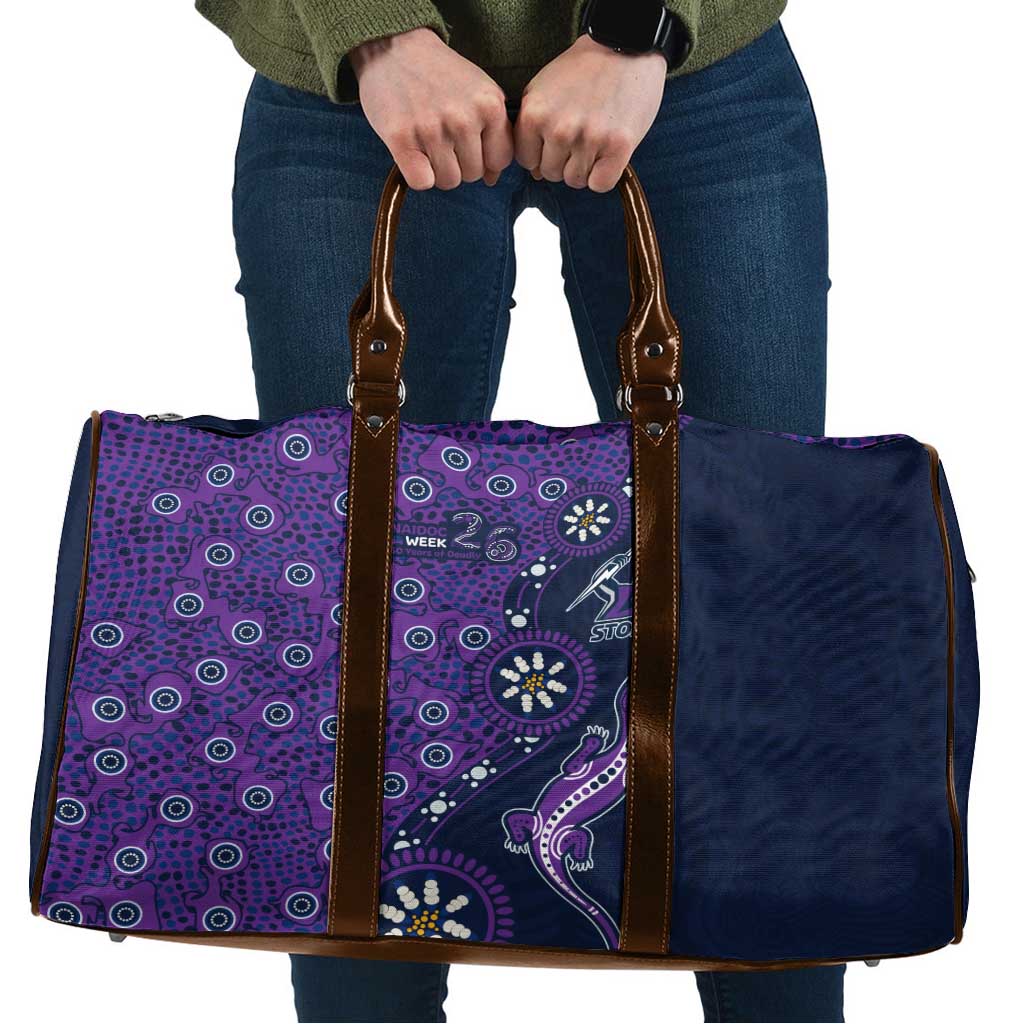 Melbourne Storm NAIDOC Week 2026 Travel Bag Aboriginal Lizard Dot Painting - 50 Years of Deadly