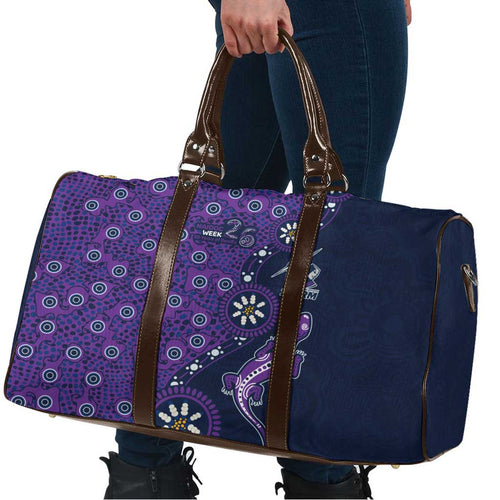 Melbourne Storm NAIDOC Week 2026 Travel Bag Aboriginal Lizard Dot Painting - 50 Years of Deadly