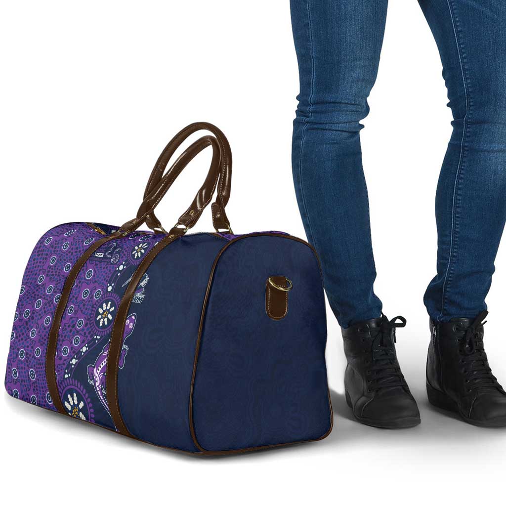 Melbourne Storm NAIDOC Week 2026 Travel Bag Aboriginal Lizard Dot Painting - 50 Years of Deadly