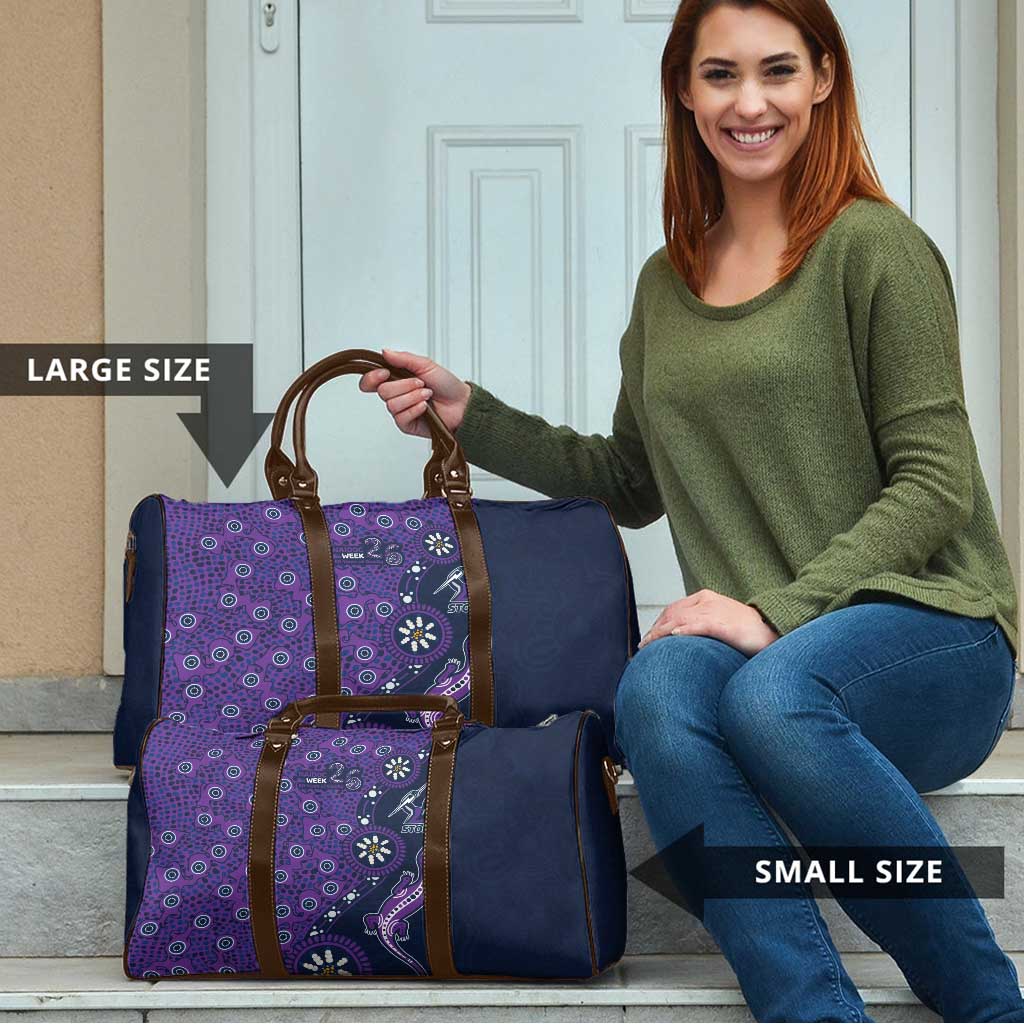 Melbourne Storm NAIDOC Week 2026 Travel Bag Aboriginal Lizard Dot Painting - 50 Years of Deadly