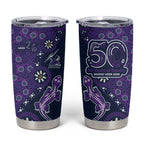 Melbourne Storm NAIDOC Week 2026 Tumbler Cup Aboriginal Lizard Dot Painting - 50 Years of Deadly