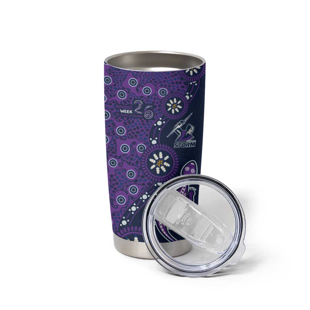 Melbourne Storm NAIDOC Week 2026 Tumbler Cup Aboriginal Lizard Dot Painting - 50 Years of Deadly