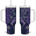 Melbourne Storm NAIDOC Week 2026 Tumbler With Handle Aboriginal Lizard Dot Painting - 50 Years of Deadly