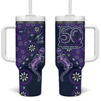 Melbourne Storm NAIDOC Week 2026 Tumbler With Handle Aboriginal Lizard Dot Painting - 50 Years of Deadly