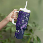 Melbourne Storm NAIDOC Week 2026 Tumbler With Handle Aboriginal Lizard Dot Painting - 50 Years of Deadly