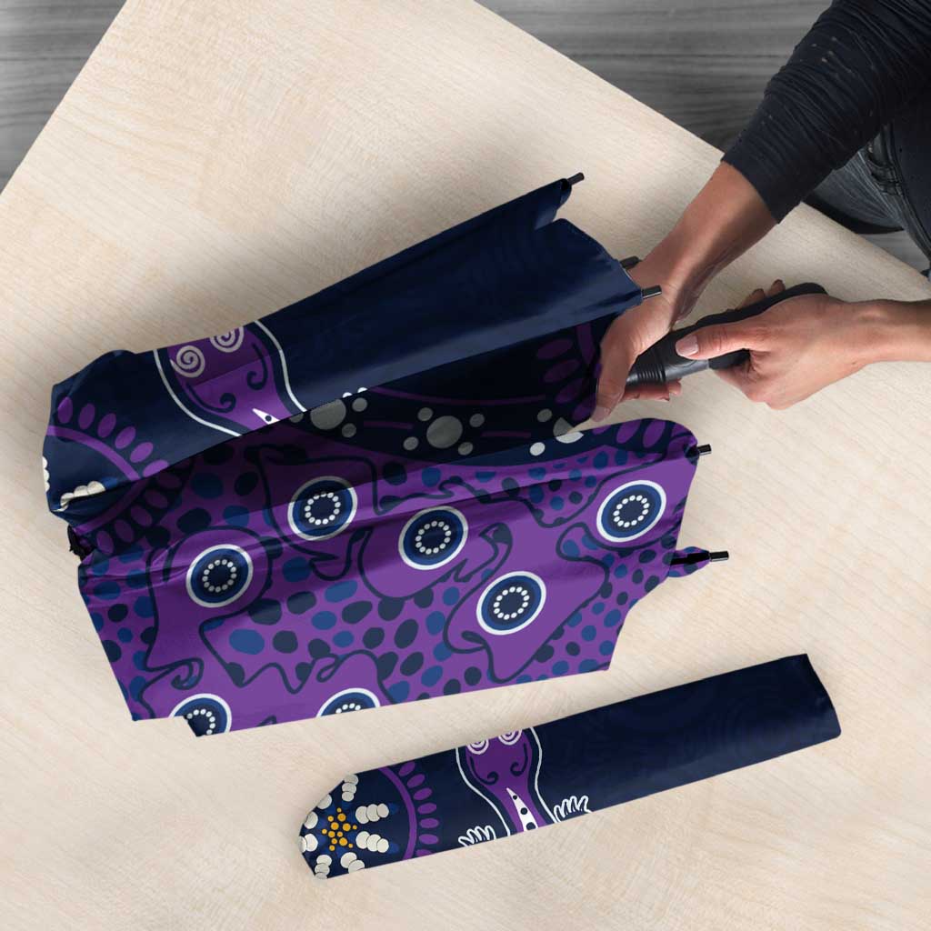 Melbourne Storm NAIDOC Week 2026 Umbrella Aboriginal Lizard Dot Painting - 50 Years of Deadly