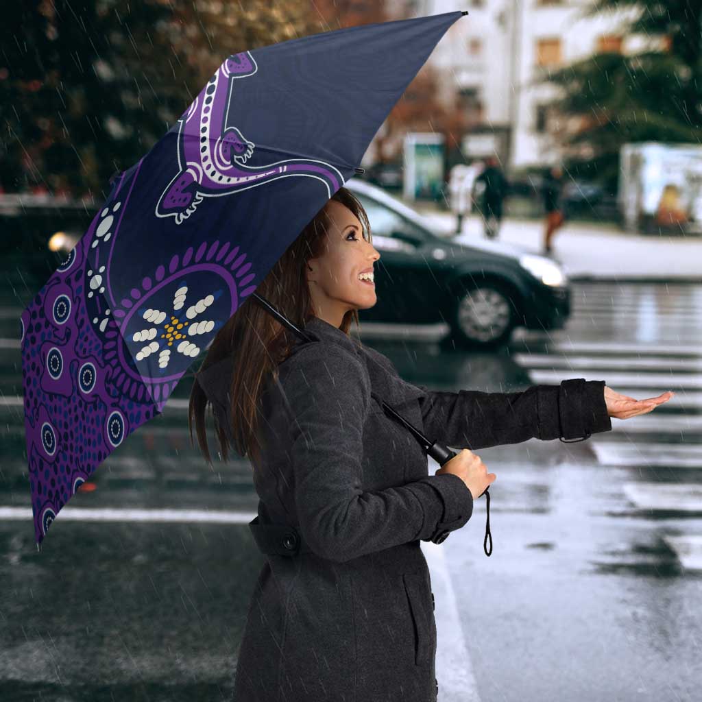 Melbourne Storm NAIDOC Week 2026 Umbrella Aboriginal Lizard Dot Painting - 50 Years of Deadly