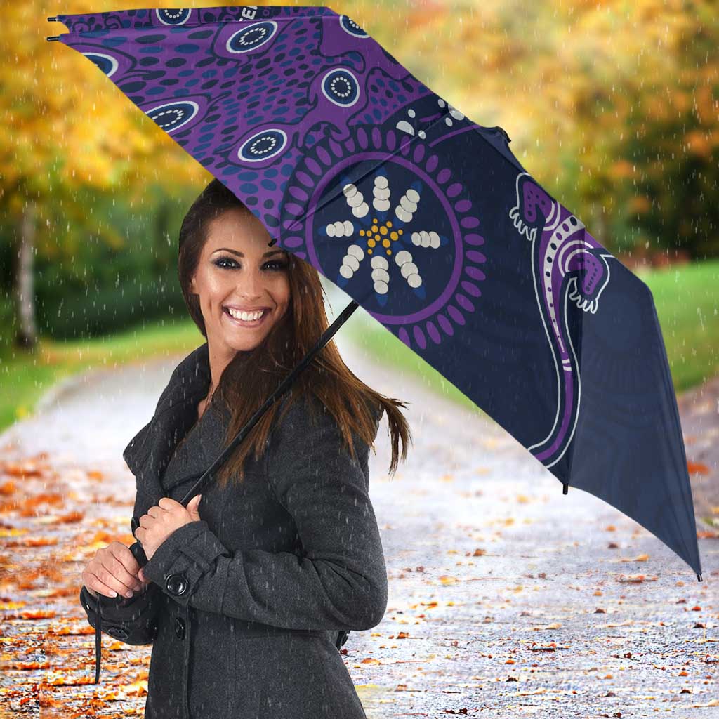Melbourne Storm NAIDOC Week 2026 Umbrella Aboriginal Lizard Dot Painting - 50 Years of Deadly