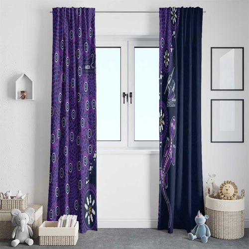 Melbourne Storm NAIDOC Week 2026 Window Curtain Aboriginal Lizard Dot Painting - 50 Years of Deadly