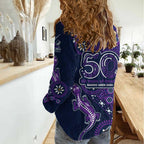 Melbourne Storm NAIDOC Week 2026 Women Casual Shirt Aboriginal Lizard Dot Painting - 50 Years of Deadly