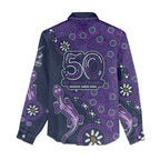 Melbourne Storm NAIDOC Week 2026 Women Casual Shirt Aboriginal Lizard Dot Painting - 50 Years of Deadly