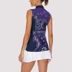 Melbourne Storm NAIDOC Week 2026 Women Sleeveless Polo Shirt Aboriginal Lizard Dot Painting - 50 Years of Deadly