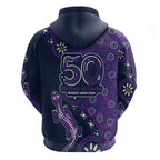 Melbourne Storm NAIDOC Week 2026 Zip Hoodie Aboriginal Lizard Dot Painting - 50 Years of Deadly