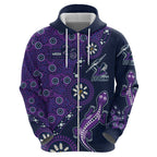 Melbourne Storm NAIDOC Week 2026 Zip Hoodie Aboriginal Lizard Dot Painting - 50 Years of Deadly