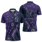 Melbourne Storm NAIDOC Week 2026 Zipper Polo Shirt Aboriginal Lizard Dot Painting - 50 Years of Deadly