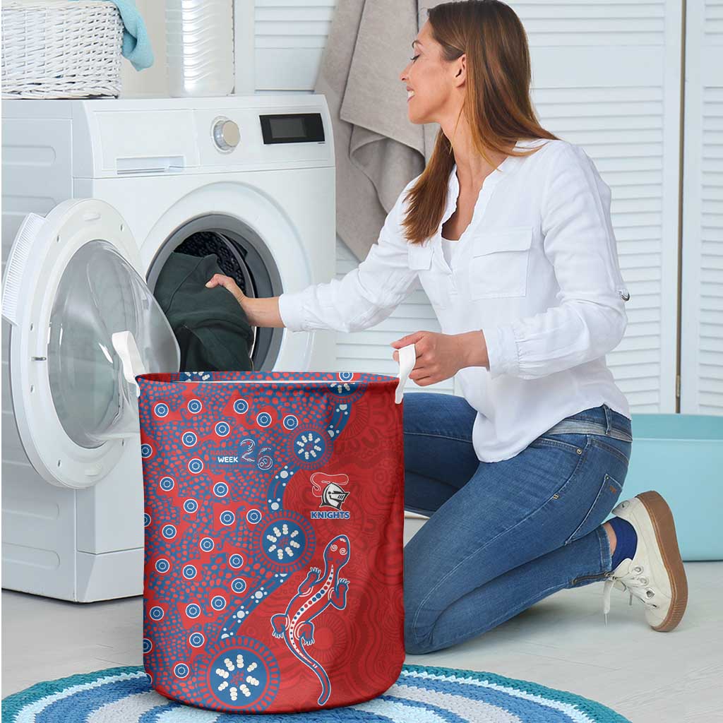 Newcastle Knights NAIDOC Week 2026 Laundry Basket Aboriginal Lizard Dot Painting - 50 Years of Deadly