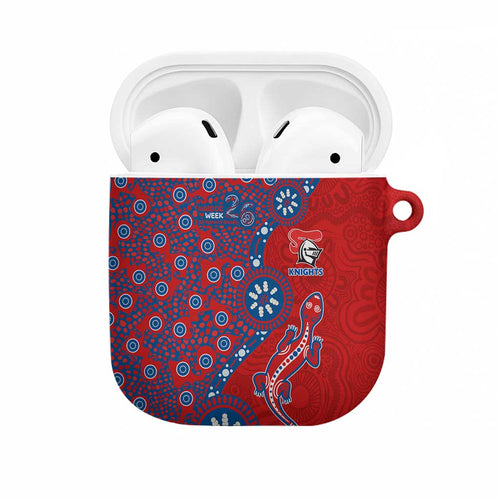 Newcastle Knights NAIDOC Week 2026 AirPods Case Aboriginal Lizard Dot Painting - 50 Years of Deadly