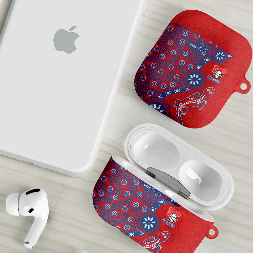 Newcastle Knights NAIDOC Week 2026 AirPods Case Aboriginal Lizard Dot Painting - 50 Years of Deadly