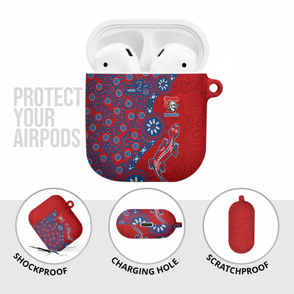 Newcastle Knights NAIDOC Week 2026 AirPods Case Aboriginal Lizard Dot Painting - 50 Years of Deadly