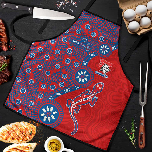 Newcastle Knights NAIDOC Week 2026 Apron Aboriginal Lizard Dot Painting - 50 Years of Deadly