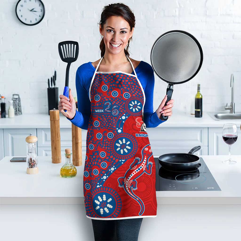 Newcastle Knights NAIDOC Week 2026 Apron Aboriginal Lizard Dot Painting - 50 Years of Deadly