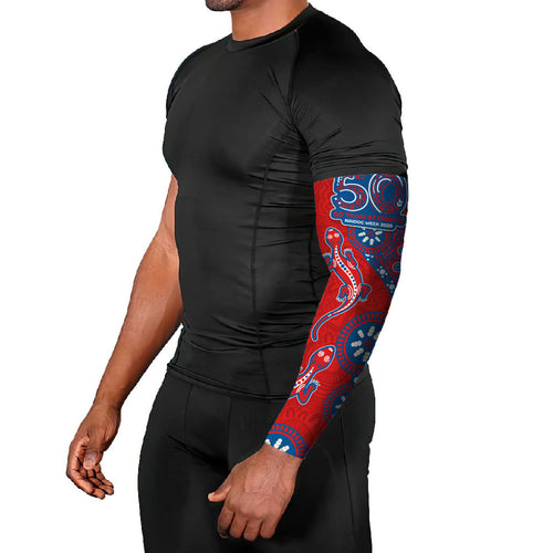 Newcastle Knights NAIDOC Week 2026 Arm Sleeves Aboriginal Lizard Dot Painting - 50 Years of Deadly