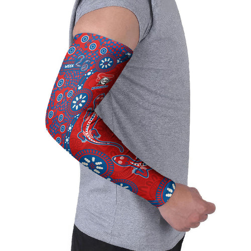 Newcastle Knights NAIDOC Week 2026 Arm Sleeves Aboriginal Lizard Dot Painting - 50 Years of Deadly