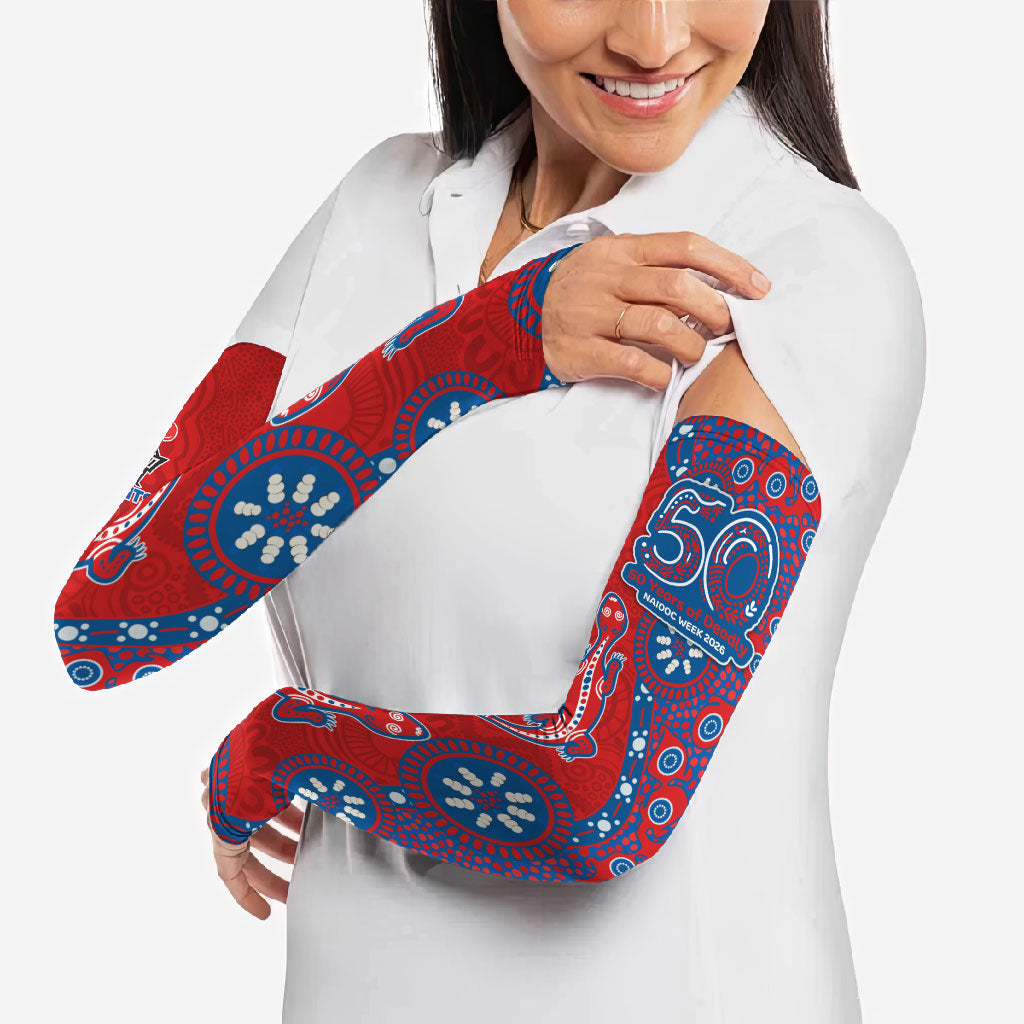 Newcastle Knights NAIDOC Week 2026 Arm Sleeves Aboriginal Lizard Dot Painting - 50 Years of Deadly
