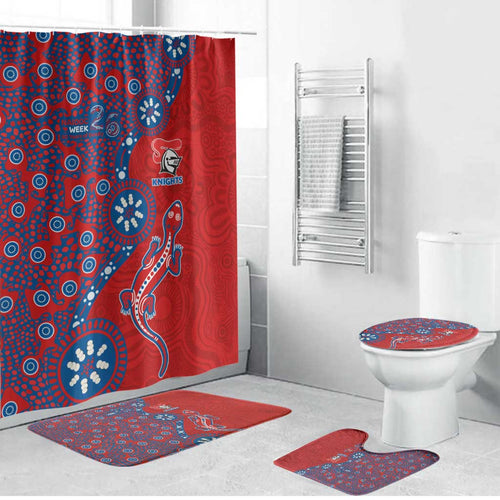 Newcastle Knights NAIDOC Week 2026 Bathroom Set Aboriginal Lizard Dot Painting - 50 Years of Deadly
