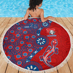 Newcastle Knights NAIDOC Week 2026 Beach Blanket Aboriginal Lizard Dot Painting - 50 Years of Deadly