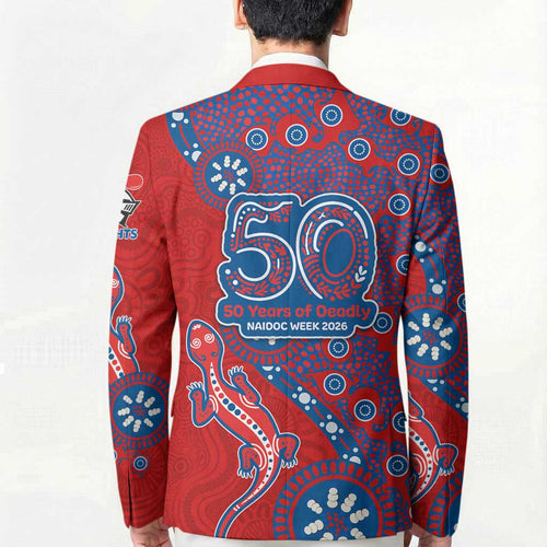 Newcastle Knights NAIDOC Week 2026 Blazer Aboriginal Lizard Dot Painting - 50 Years of Deadly